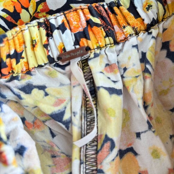 Free People Amy Printed Puff Sleeve Cutout Jumpsuit - Picture 9 of 9